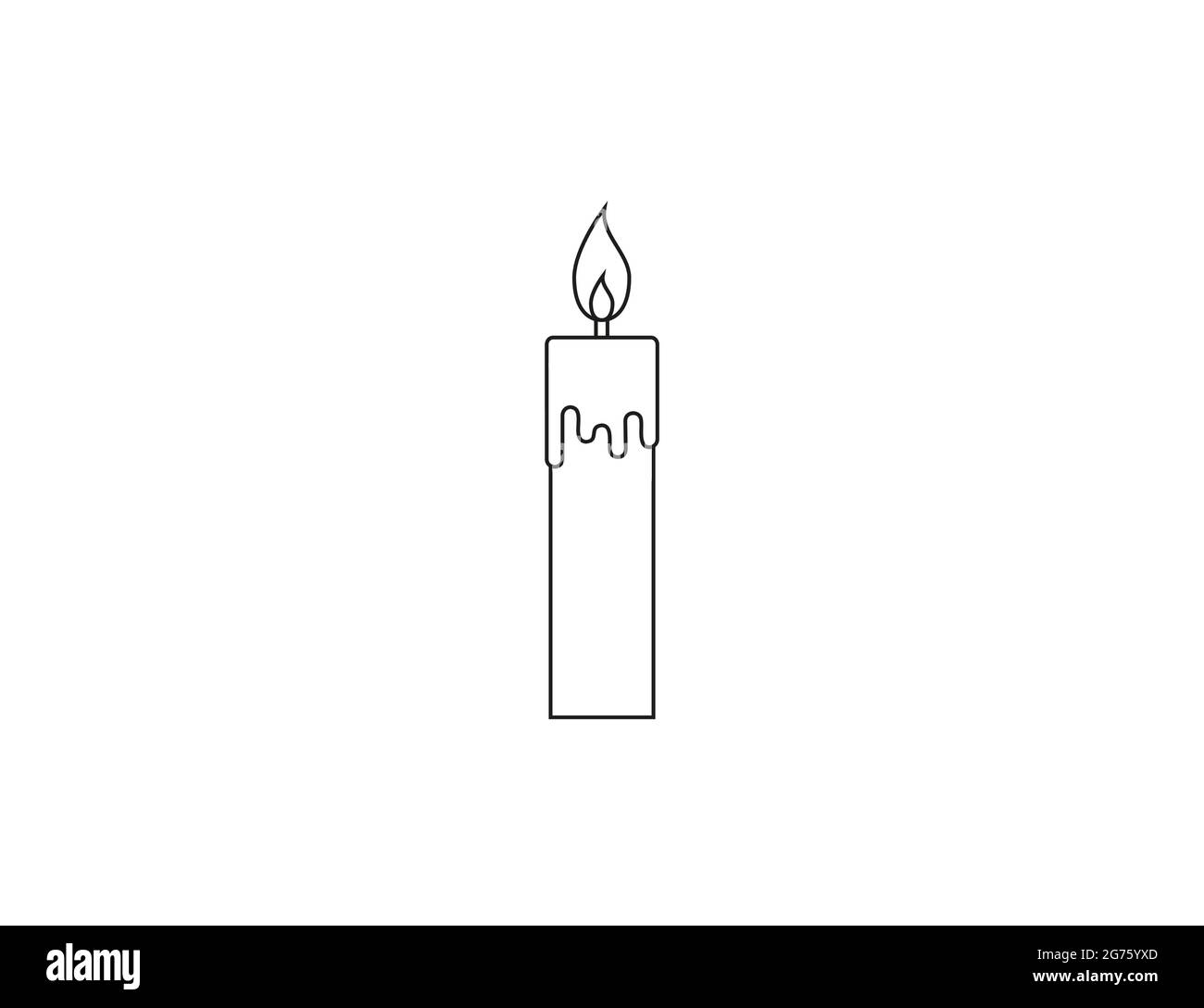 Vector illustration. flat design. Candle decoration fire icon Stock Vector