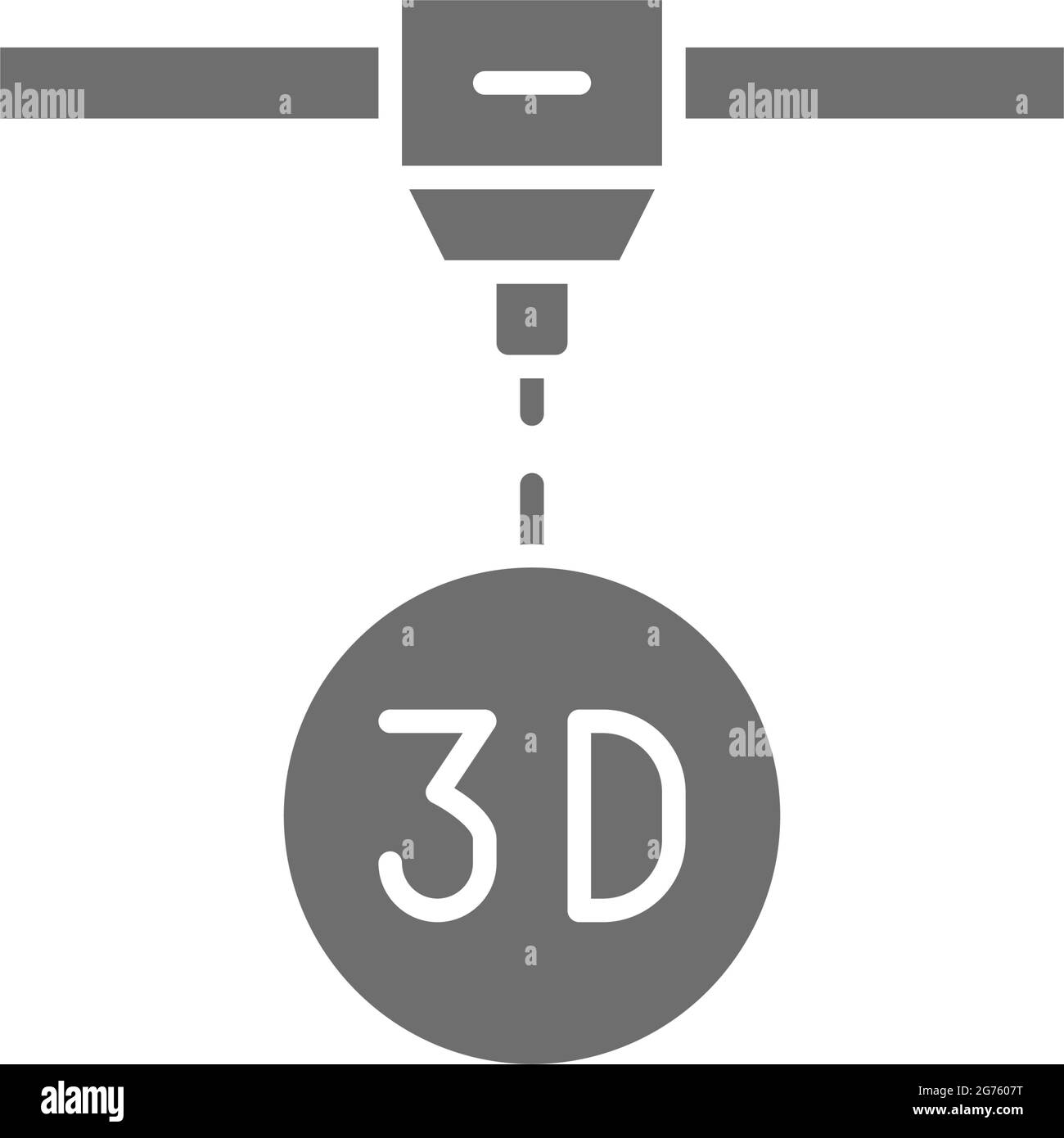 3d modeling, industrial printer, 3 dimensional model grey icon Stock ...