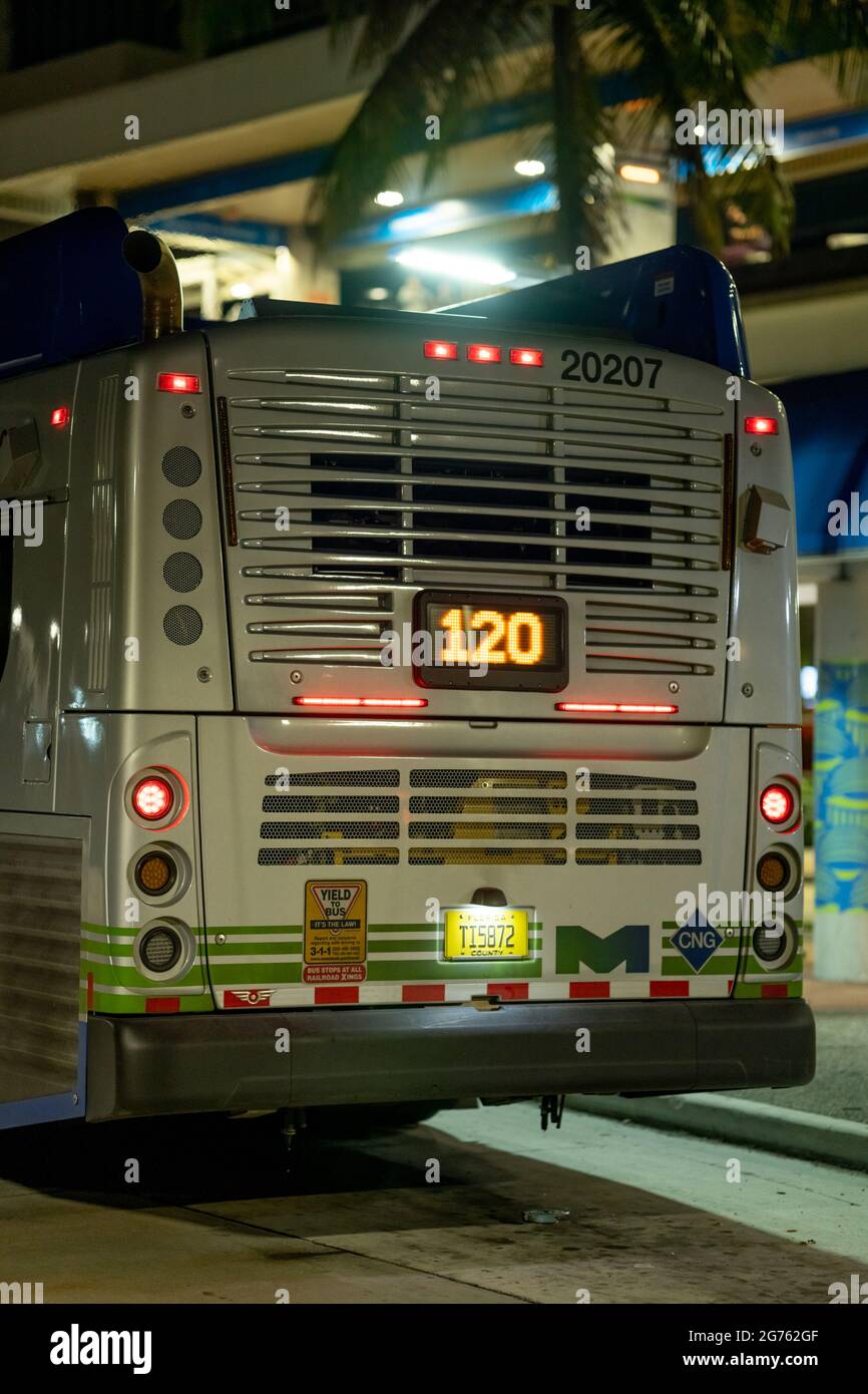 Rear view of a Miami Dade metro bus powered by compressed natural gas CNG  Stock Photo - Alamy