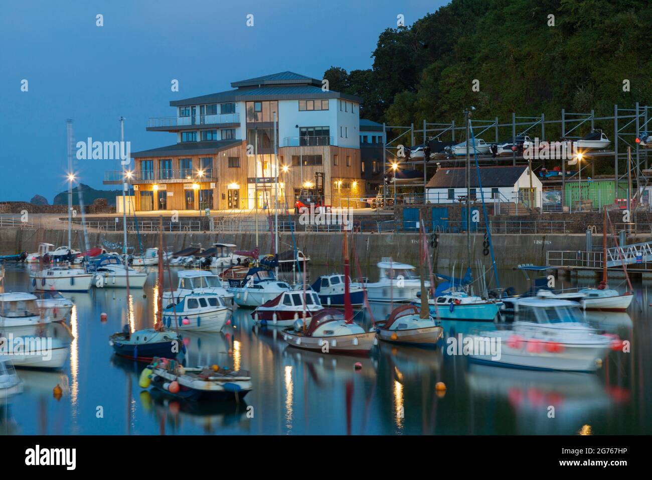 St Brides Spa Hotel, Saundersfoot Harbour, Pembrokeshire, Wales, UK Stock Photo