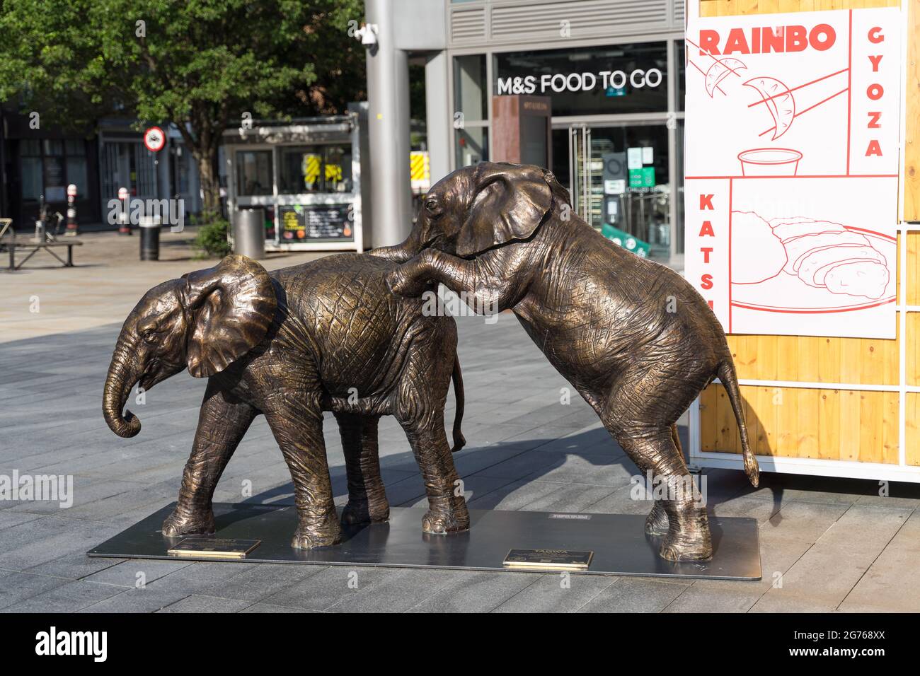 Bronze elephant on the streets of Spitalfields in London's East End