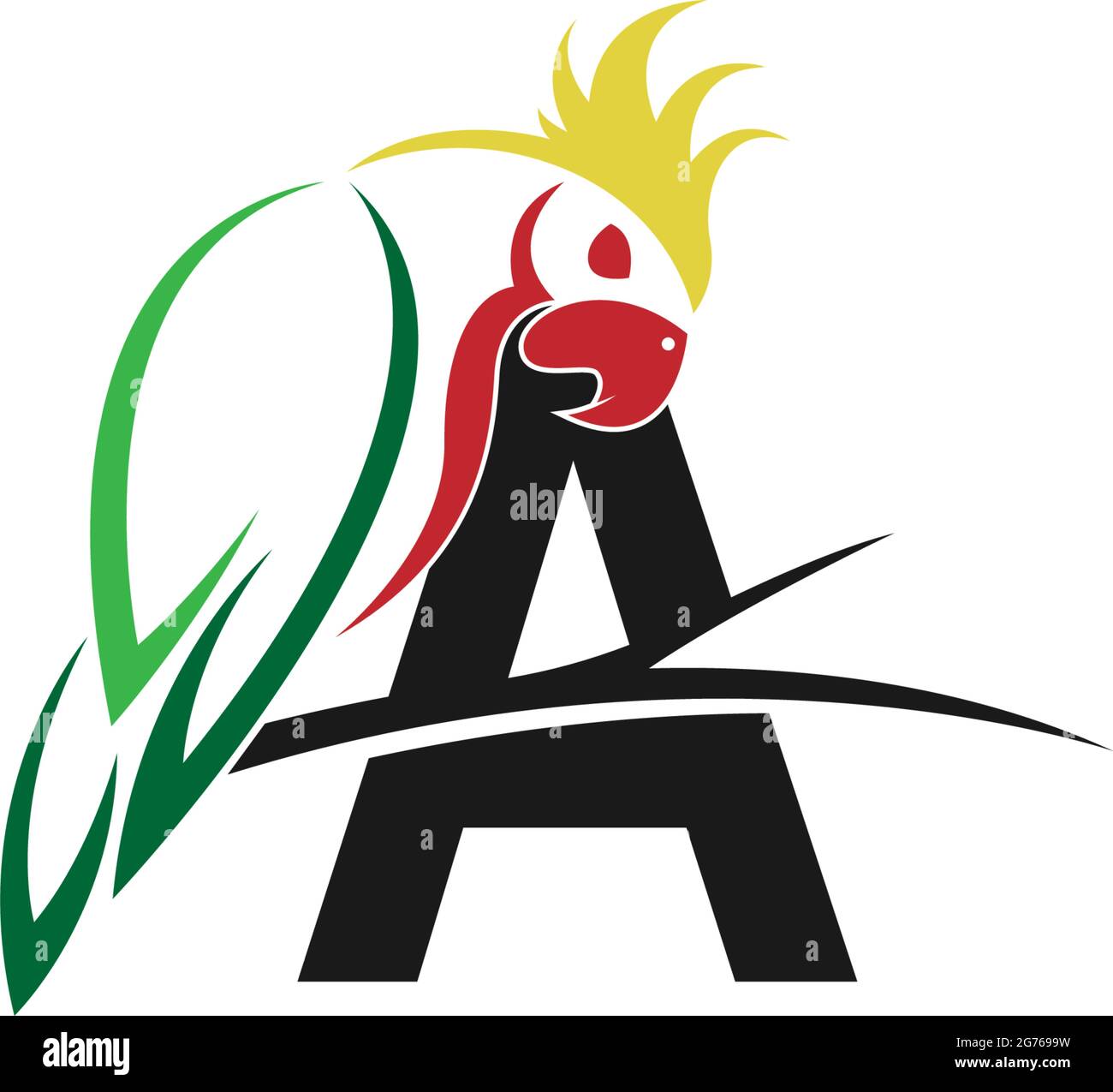 Letter A with parrot bird icon logo design vector illustration Stock ...