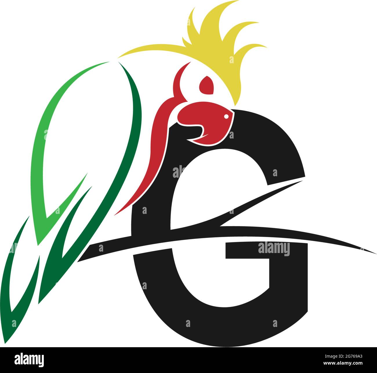 Letter G with parrot bird icon logo design vector illustration Stock ...