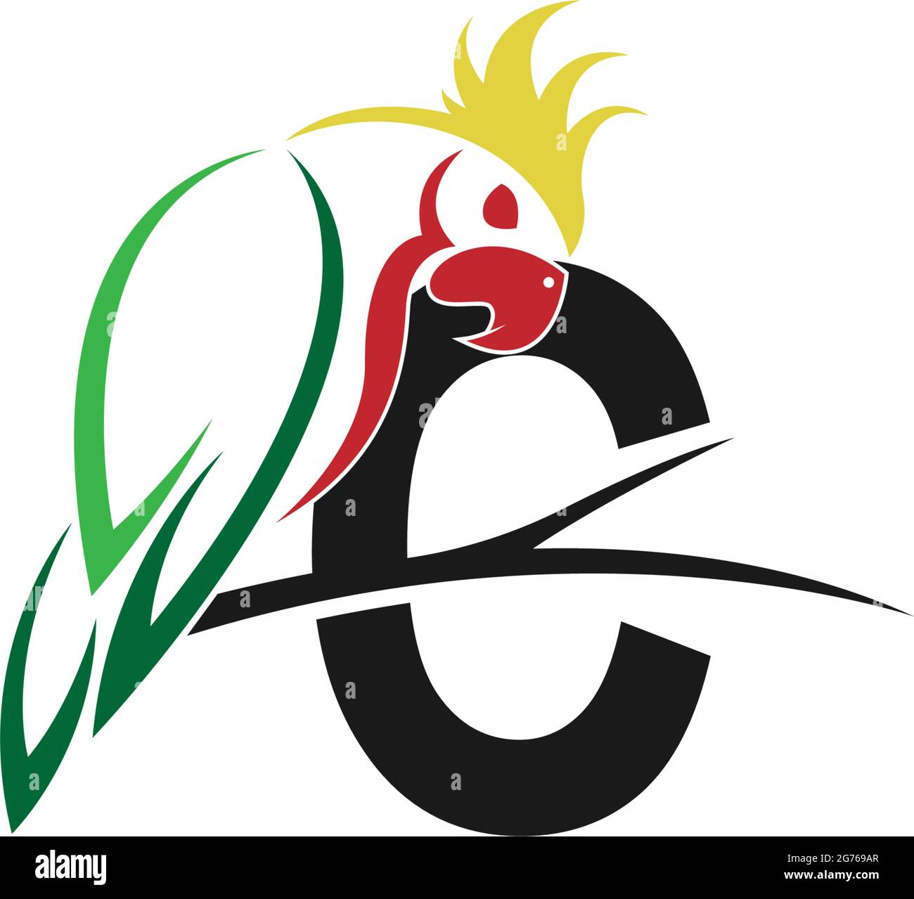 Letter C with parrot bird icon logo design vector illustration Stock ...