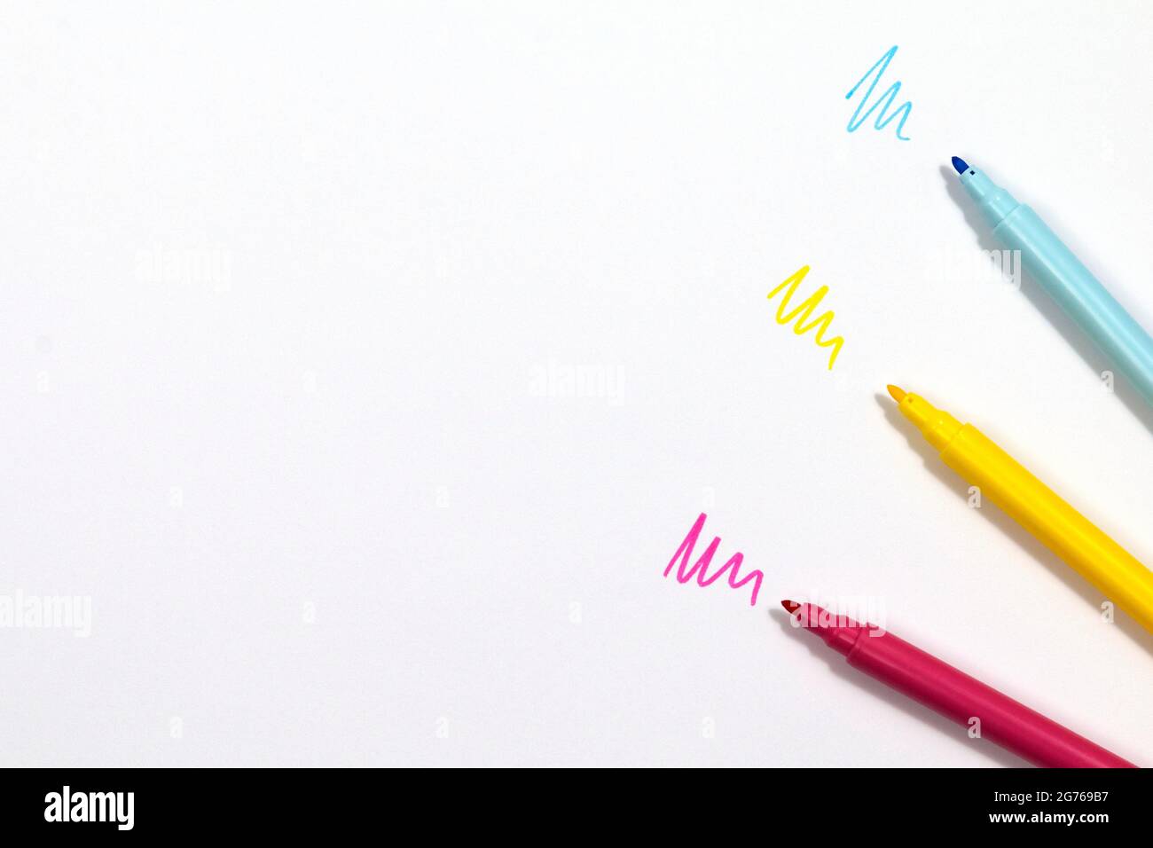 Colorful markers Isolated on White Background Stock Photo