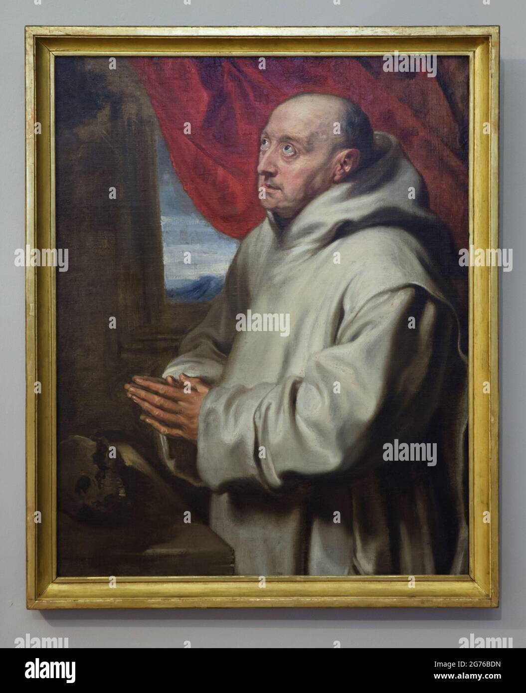 Painting 'Saint Bruno' by Flemish Baroque painter Anthony van Dyck (1620) on display at the permanent exhibition of old masters of the National Gallery (Národní galerie) in Sternberg Palace (Šternberský palác) in Prague, Czech Republic. Stock Photo