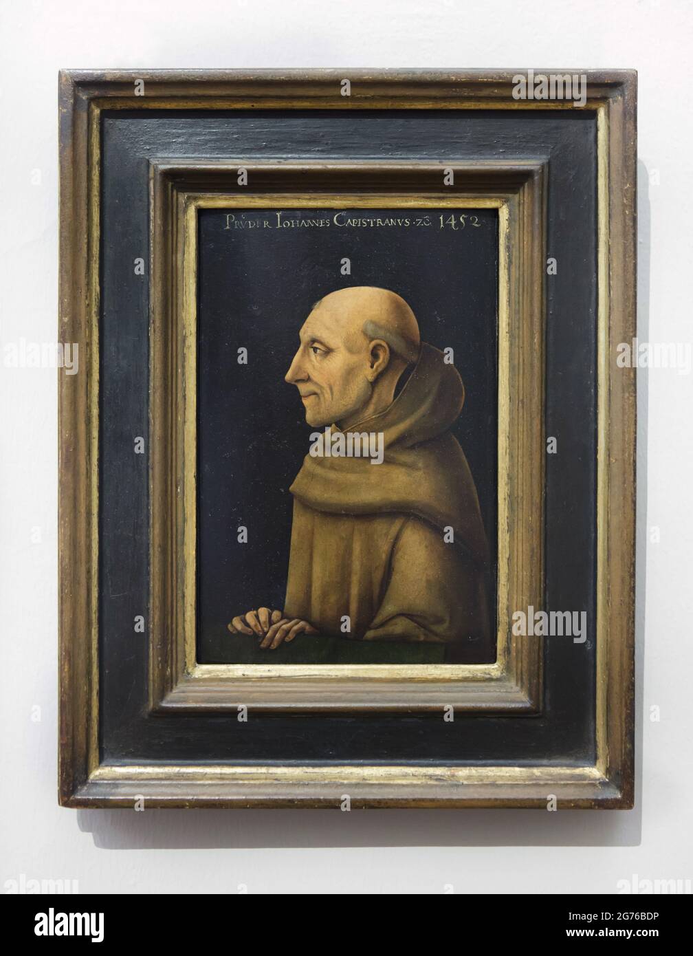 Painting 'Portrait of Saint John of Capistrano' by German late Gothic painter Thoman Burgkmair (1444–1523) on display at the permanent exhibition of old masters of the National Gallery (Národní galerie) in Sternberg Palace (Šternberský palác) in Prague, Czech Republic. Stock Photo