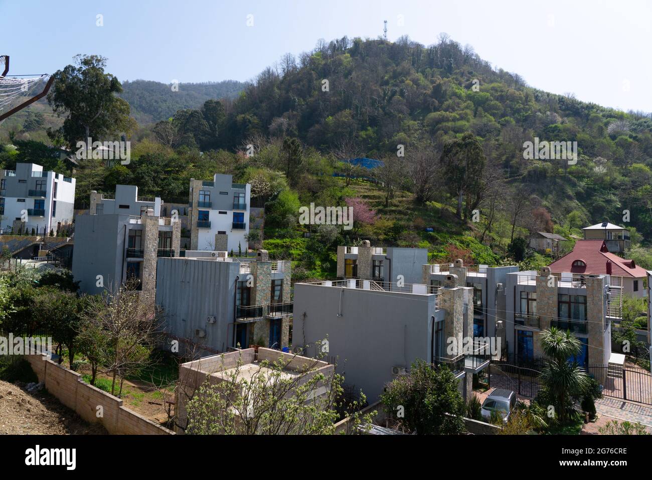 Drone view of the construction site Stock Photo
