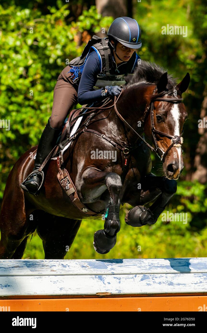 Raeford, North Carolina, USA. 11th July, 2021. CLAIRE WILLIAMS, riding In Vogue, competes in