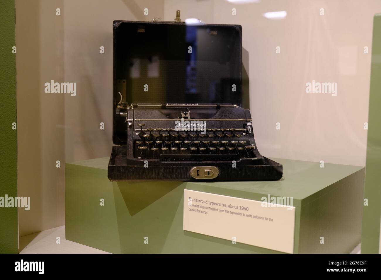 1940 Underwood Typewriter in Golden Colorado Museum Stock Photo