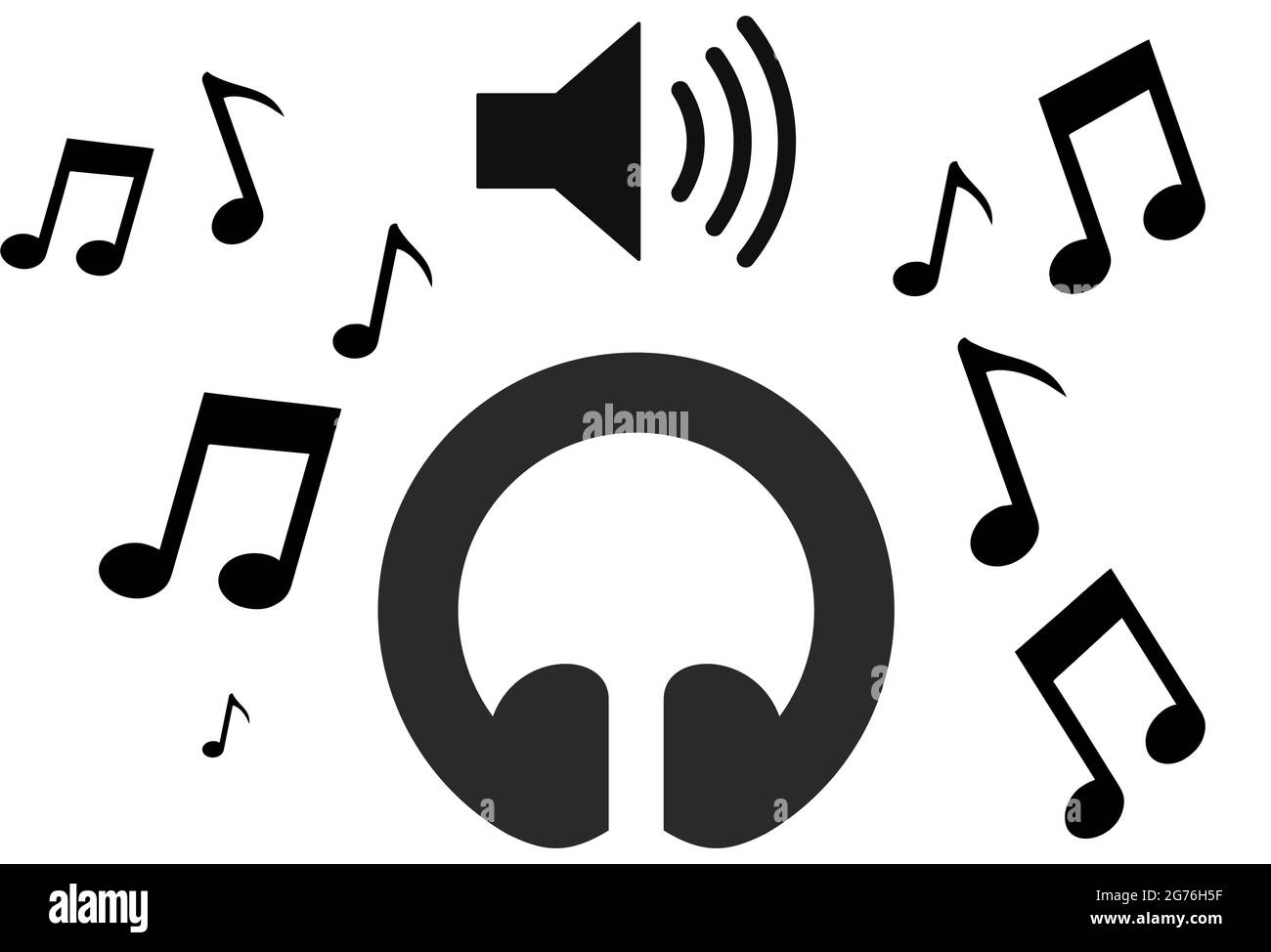 Music notes audio loud hi-res stock photography and images - Alamy