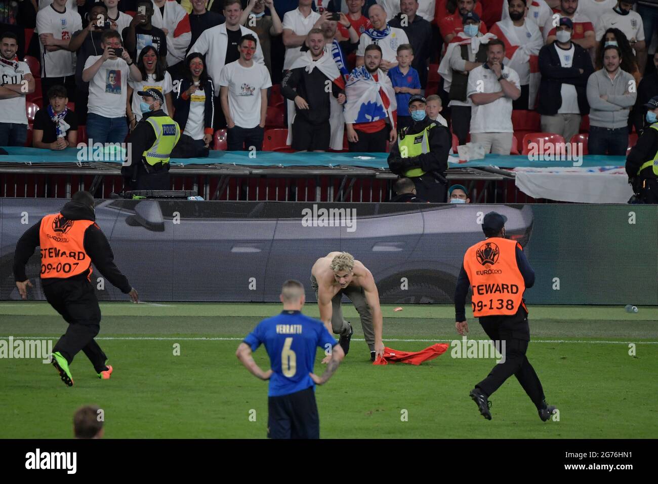 London, UK. 11th July, 2021. Invasion of the field during the Uefa Euro 2020 Final football match between Italy and England at Wembley stadium in London (England), July 11th, 2021. Photo Andrea Staccioli/Insidefoto Credit: insidefoto srl/Alamy Live News Stock Photo