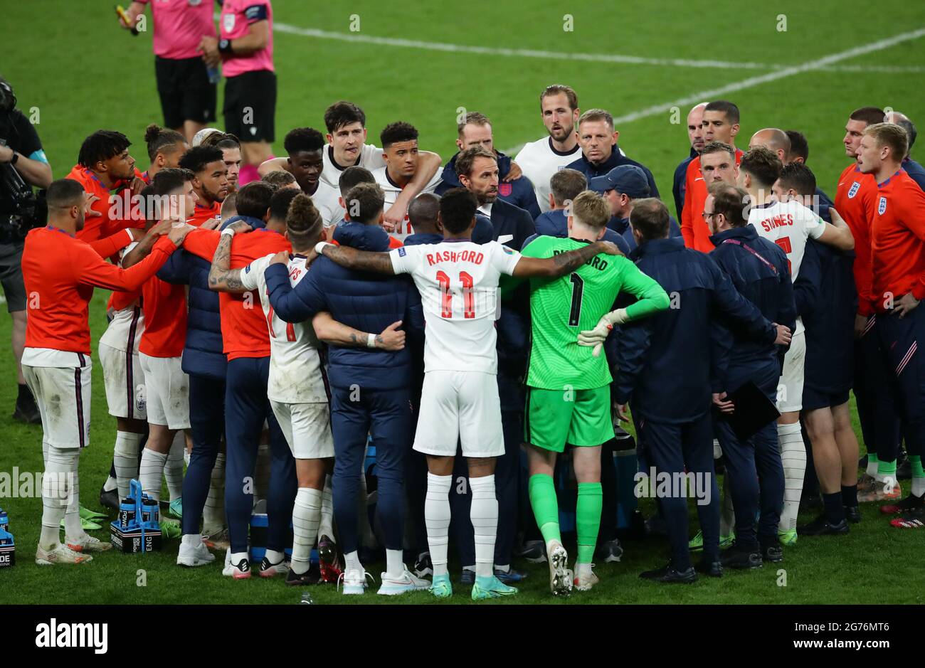 London, England, 11th July 2021. Gareth Southgate manager of England collects names for penalties during the UEFA Euro 2020 final at Wembley Stadium, London. Picture credit should read: David Klein / Sportimage Credit: Sportimage/Alamy Live News Stock Photo
