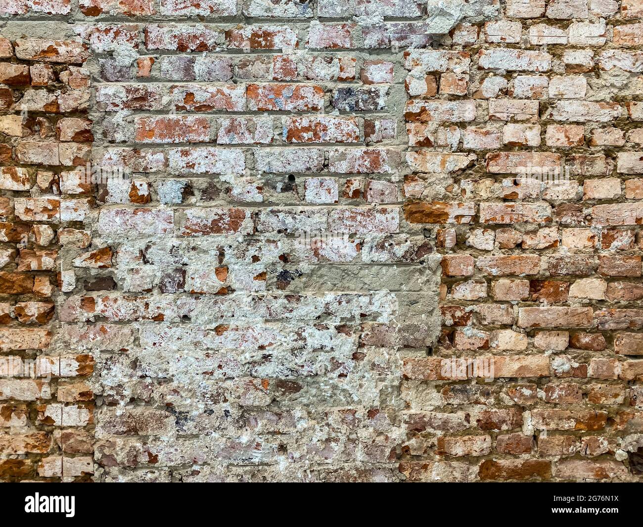 Full Frame Exposed Vintage Brick Wall Stock Photo