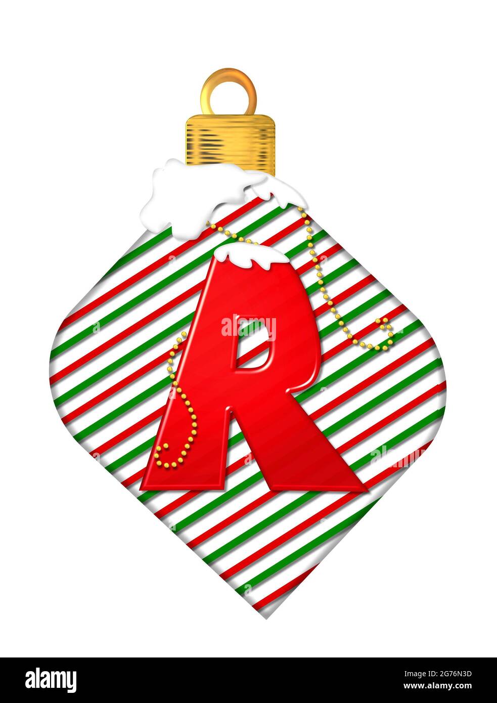 The letter R, in the alphabet set 