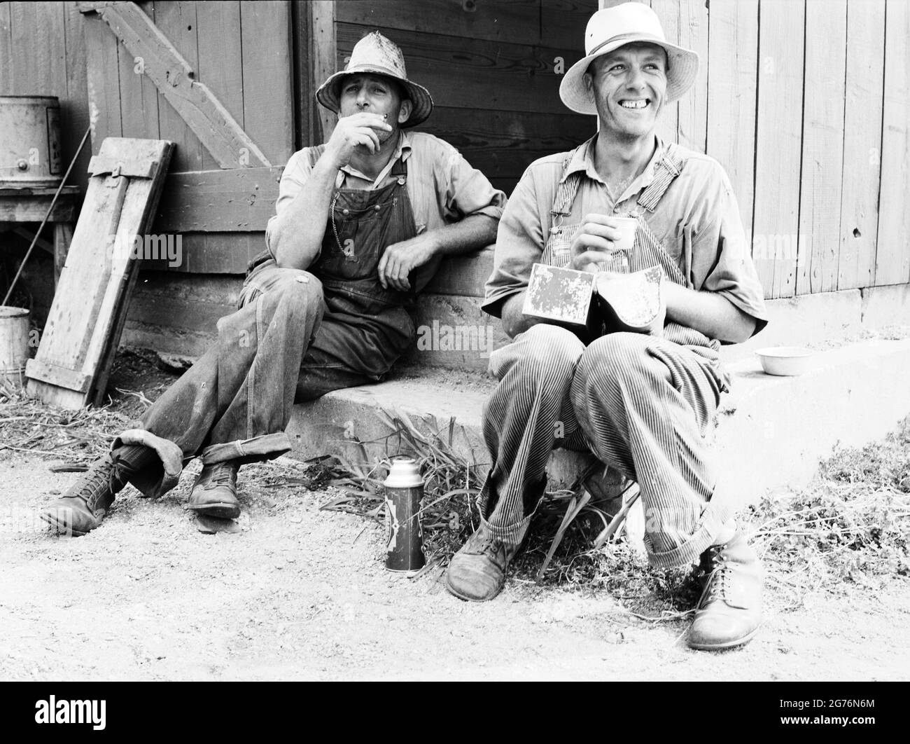 Two Farmers Eating Lunch, Iowa, ca 1930 Stock Photo Alamy