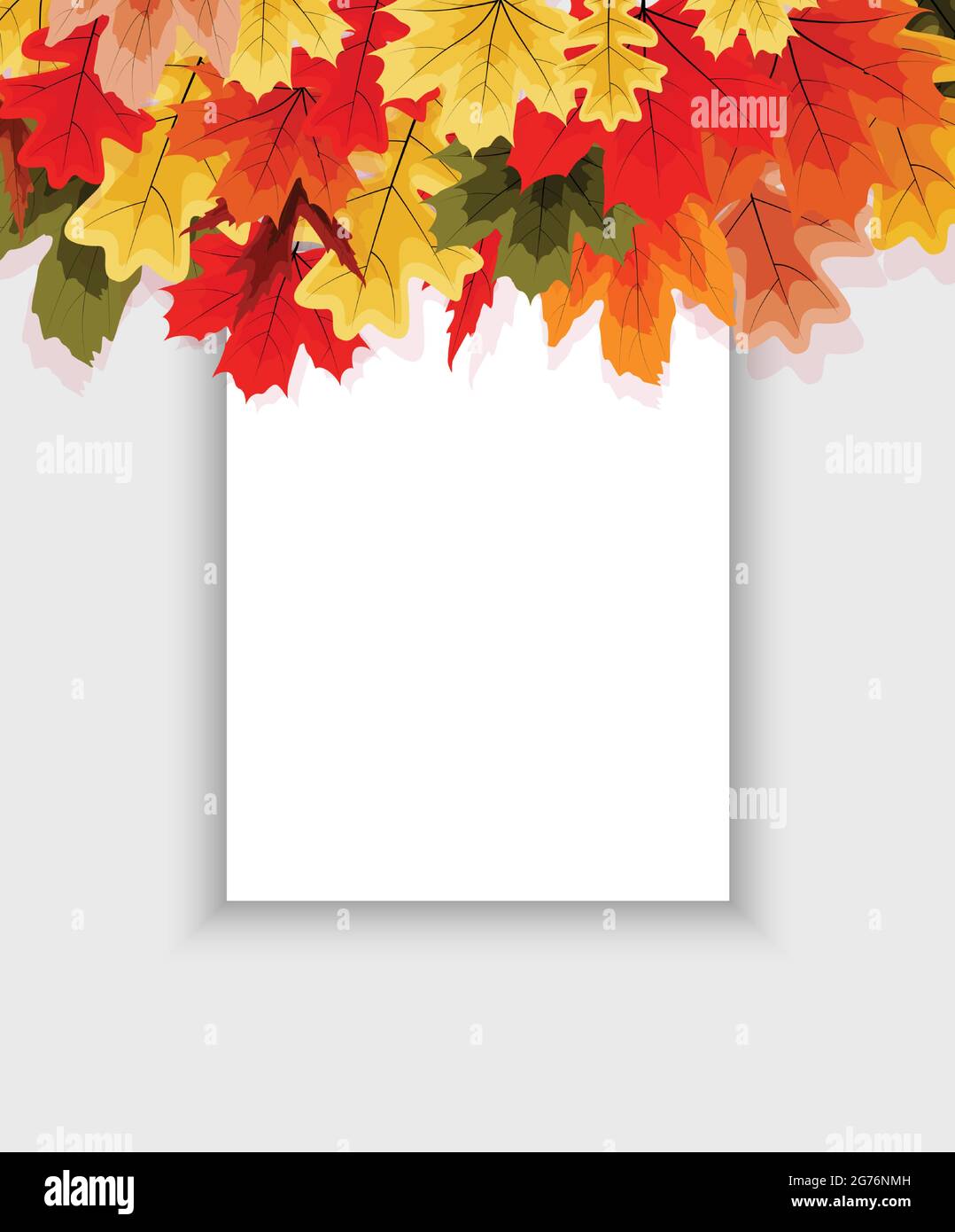 Autumn natural background template with falling leaves. EPS10 Stock ...