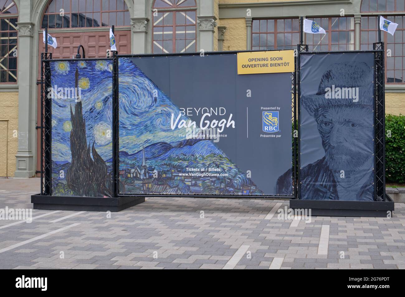 Billboard announcing the Beyond Van Gogh Immersive Experience