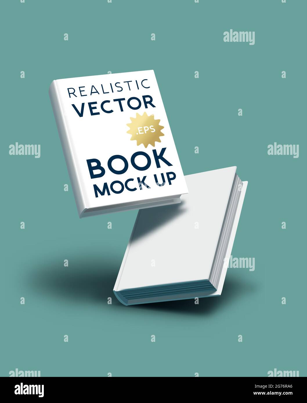 Blank realistic book cover mockup - e-book and marketing template vector illustration. Stock Vector