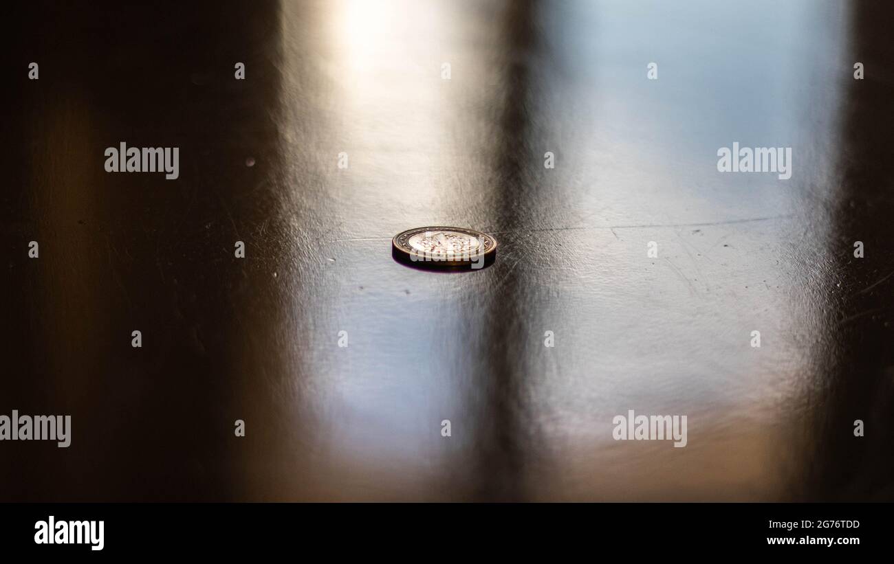 Turkish Lira in coin, Turkish currency coin isolated, Turkey's economy