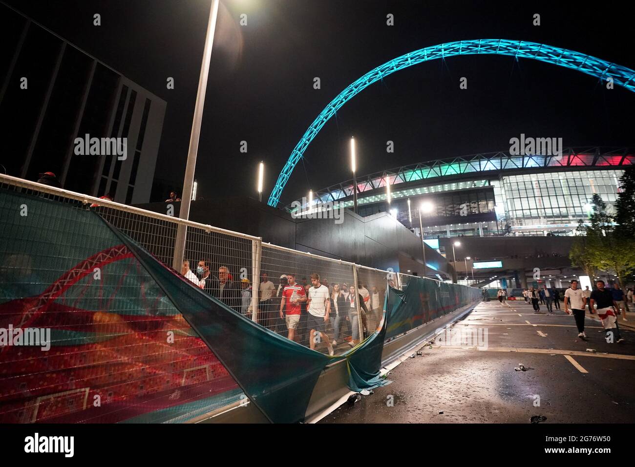 England fans outside the ground after the UEFA Euro 2020 Final at ...
