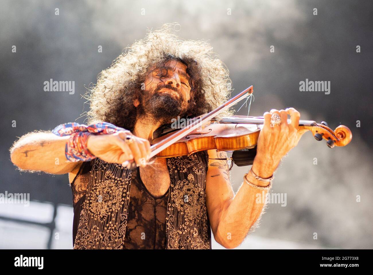 Madrid, Spain. 11th July, 2021. Ara Malikian perform during the Rio Babel Festival 2021 at