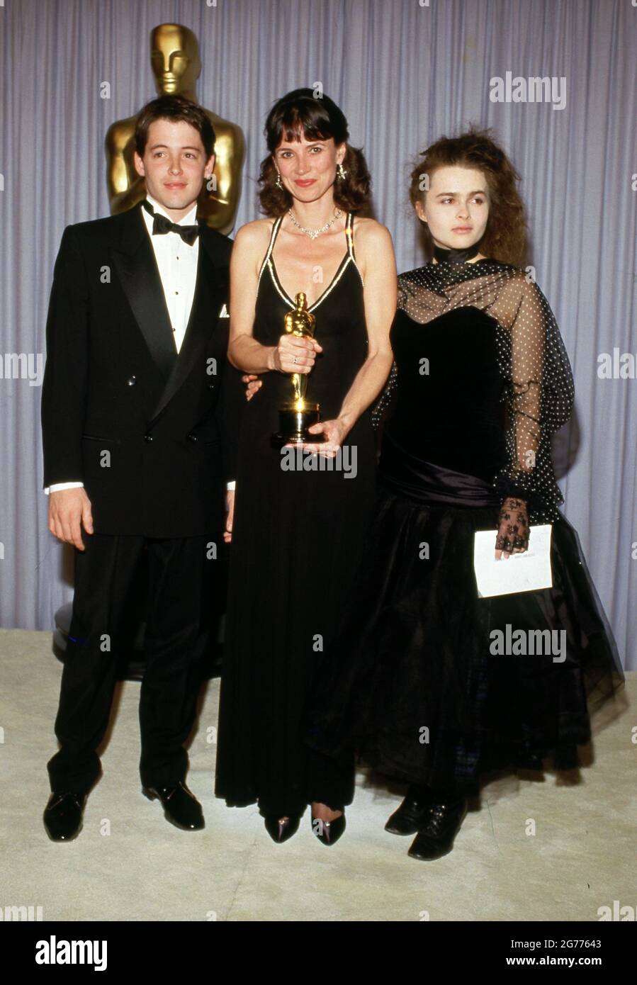 Matthew Broderick and Helena BonhamCarter at the 1987 Academy Awards