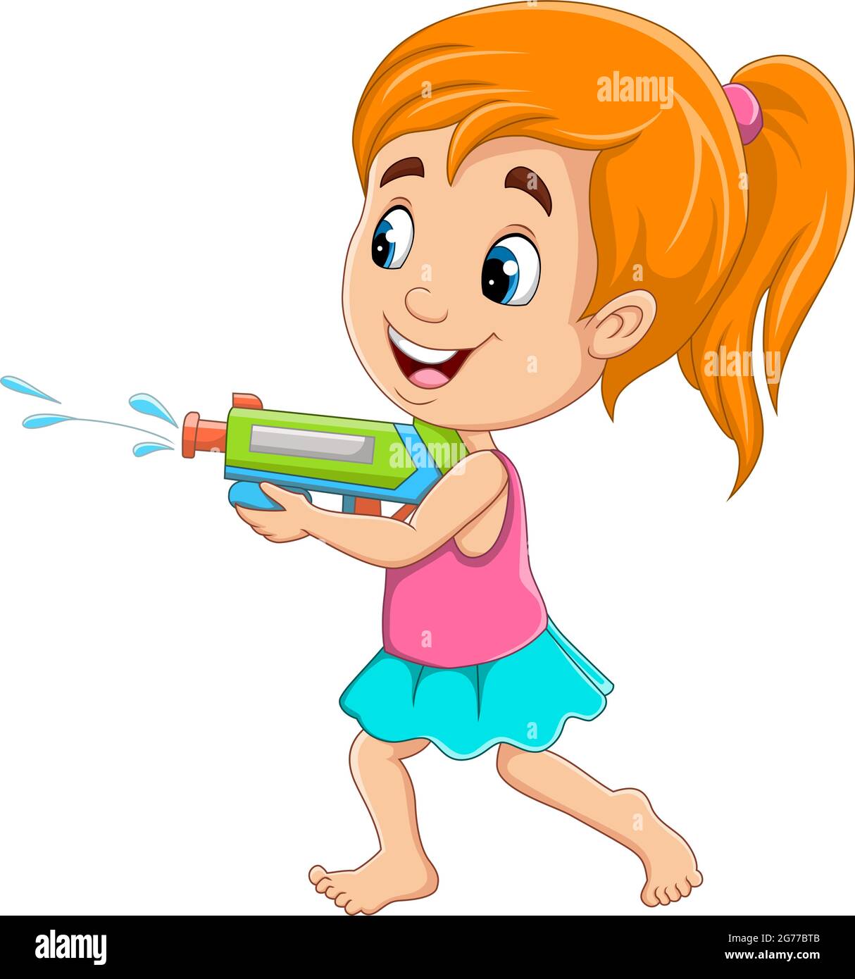 Girl holding toy gun Stock Vector Images Alamy