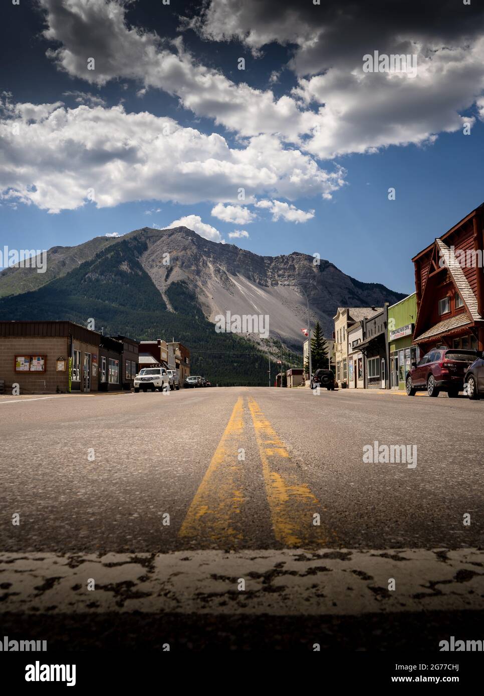 Bellevue Alberta Canada, July 13 2021 The main street in a popular