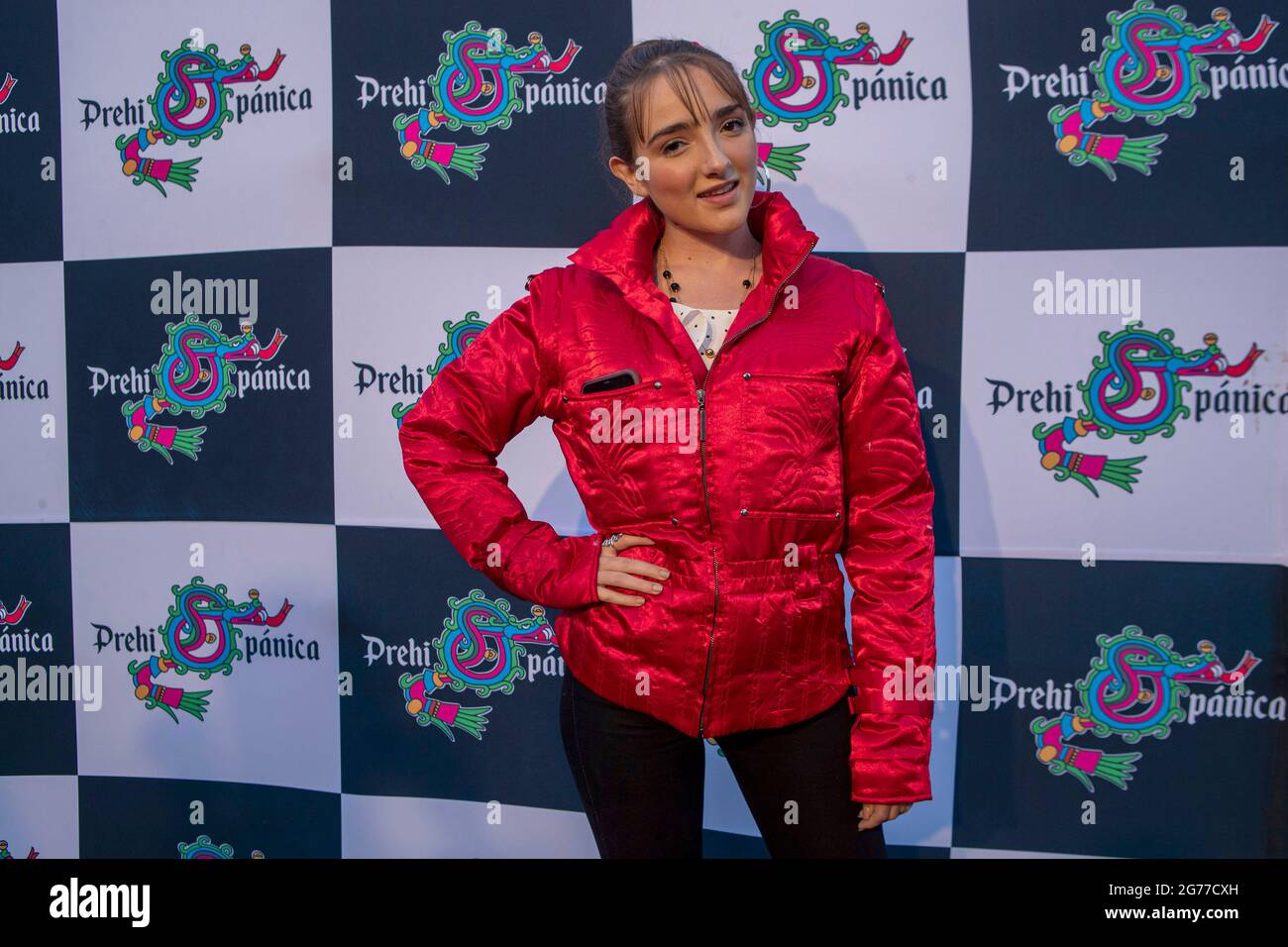 MEXICO CITY, MEXICO - JULY 10: Actress Elaine Haro poses for photos during the red carpet of the   Xochimilco Pre-Hispanic show to promote start 2021 season at Xochimilco Ecological Park on July 10, 2021 in Mexico City, Mexico. (Photo by Eyepix/Sipa USA) Stock Photo