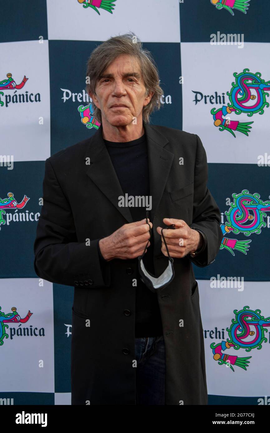 MEXICO CITY, MEXICO - JULY 10: Actor Fernando Ciangherotti poses for photos during the red carpet of the   Xochimilco Pre-Hispanic show to promote start 2021 season at Xochimilco Ecological Park on July 10, 2021 in Mexico City, Mexico. (Photo by Eyepix/Sipa USA) Stock Photo