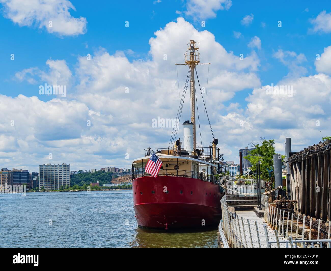 Ship parked at the Pier 66 , Habitat Garden at Hudson River Park, New