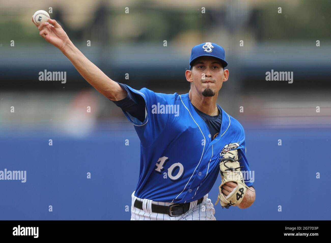 Biloxi, Mississippi, USA. 11th July, 2021. Biloxi Shuckers pitcher ...