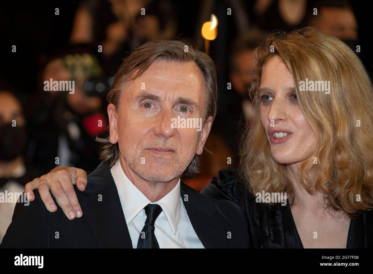 Cannes, France. 11th July, 2021. Tim Roth and Mia Hansen-Love attend the 'Bergman Island' screening during the 74th annual Cannes Film Festival on July 11, 2021 in Cannes, France. Franck Bonham/imageSPACE Credit: Imagespace/Alamy Live News Stock Photo