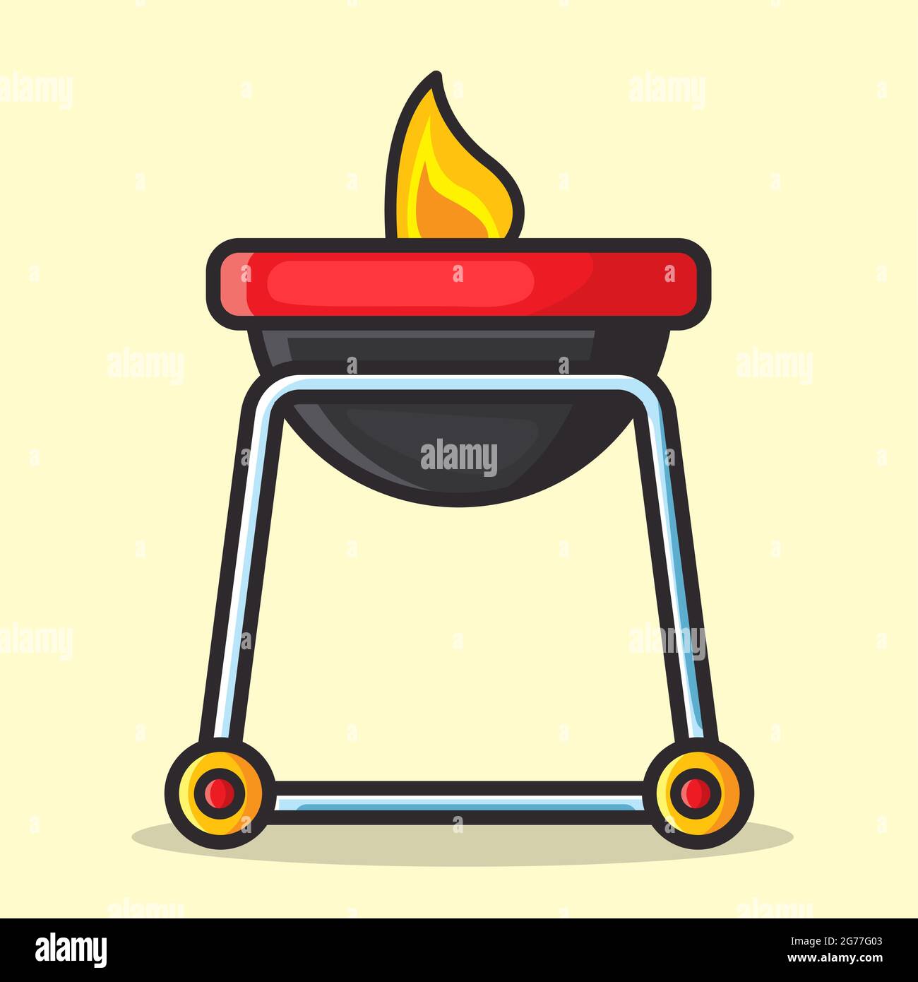 Barbecue grill isolated vector illustration in flat style Stock Vector