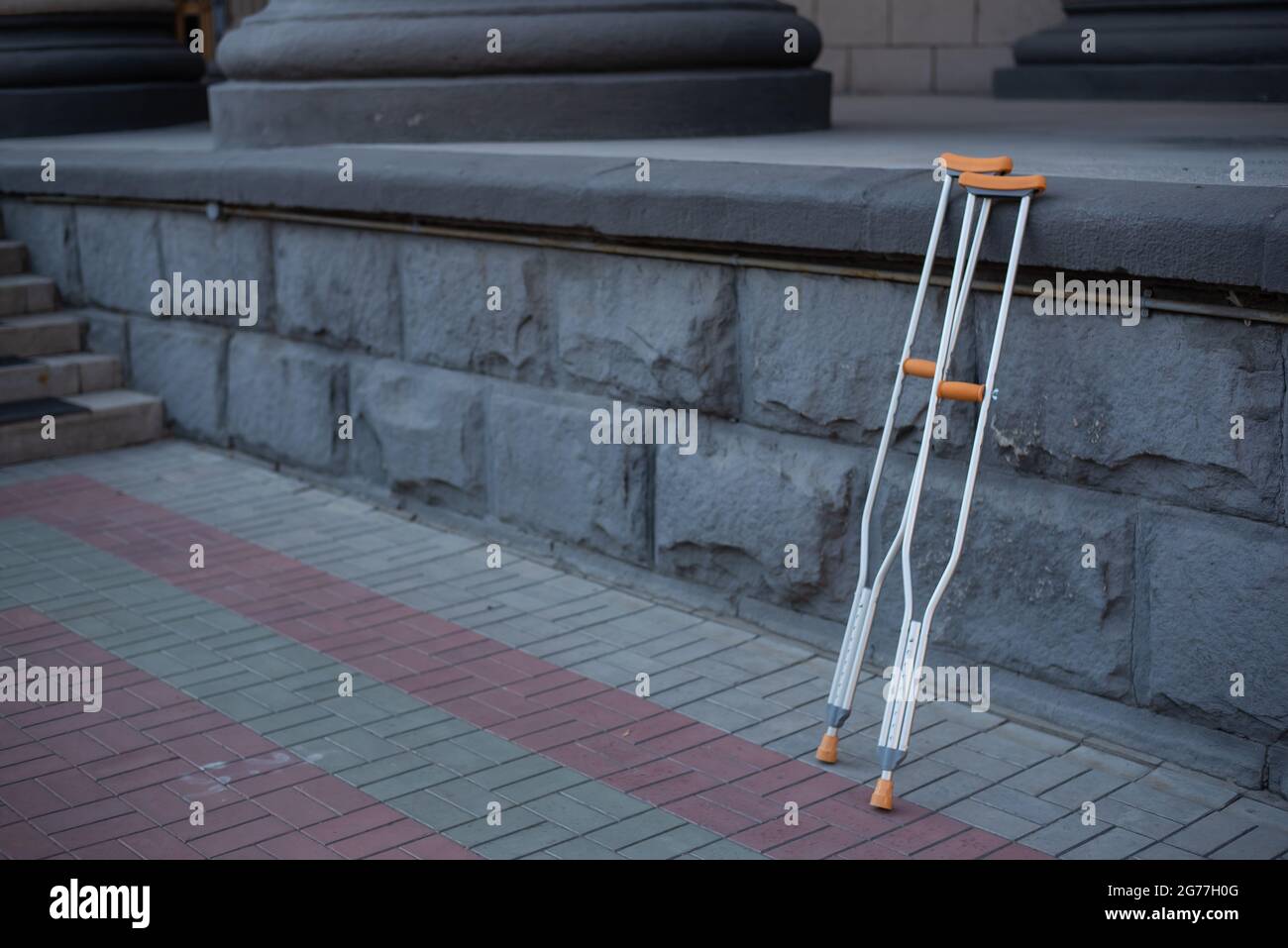 Crutches stairs hires stock photography and images Alamy