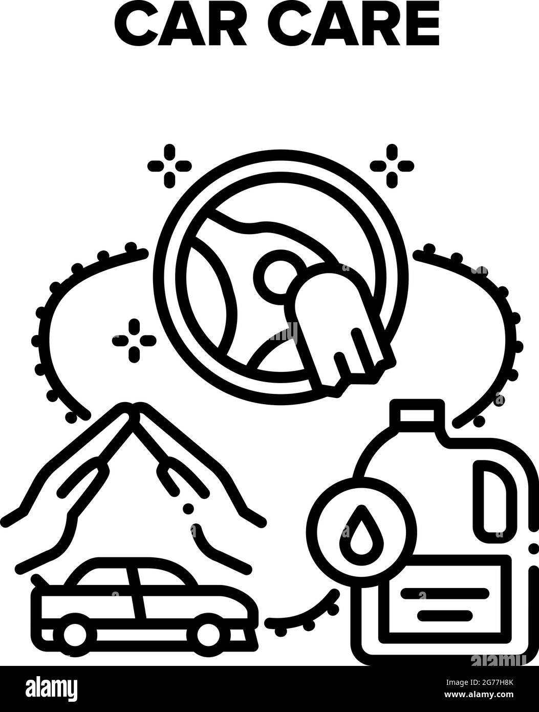 Car Care Service Vector Black Illustration Stock Vector Image & Art Alamy