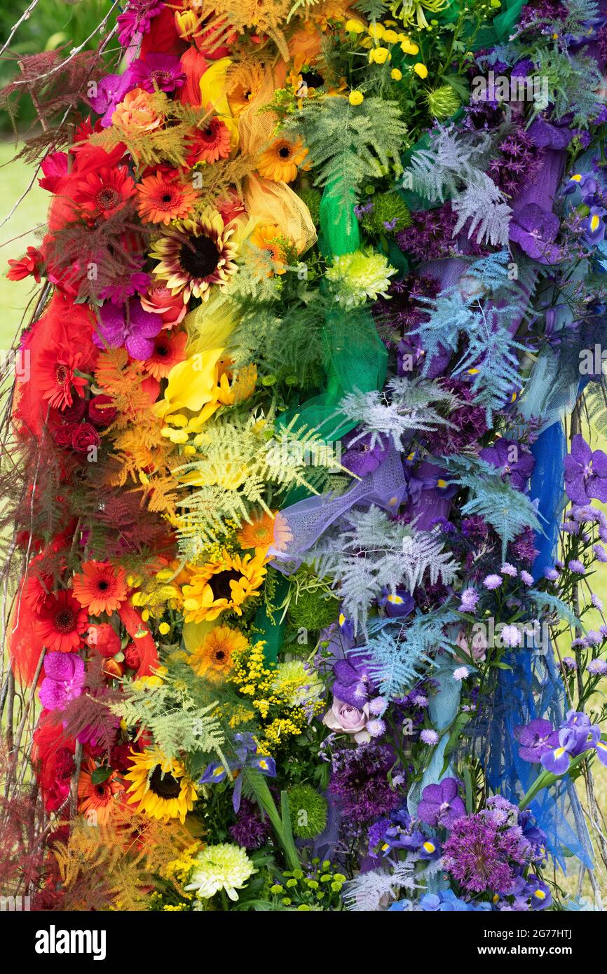 Rainbow with flowers hires stock photography and images Alamy
