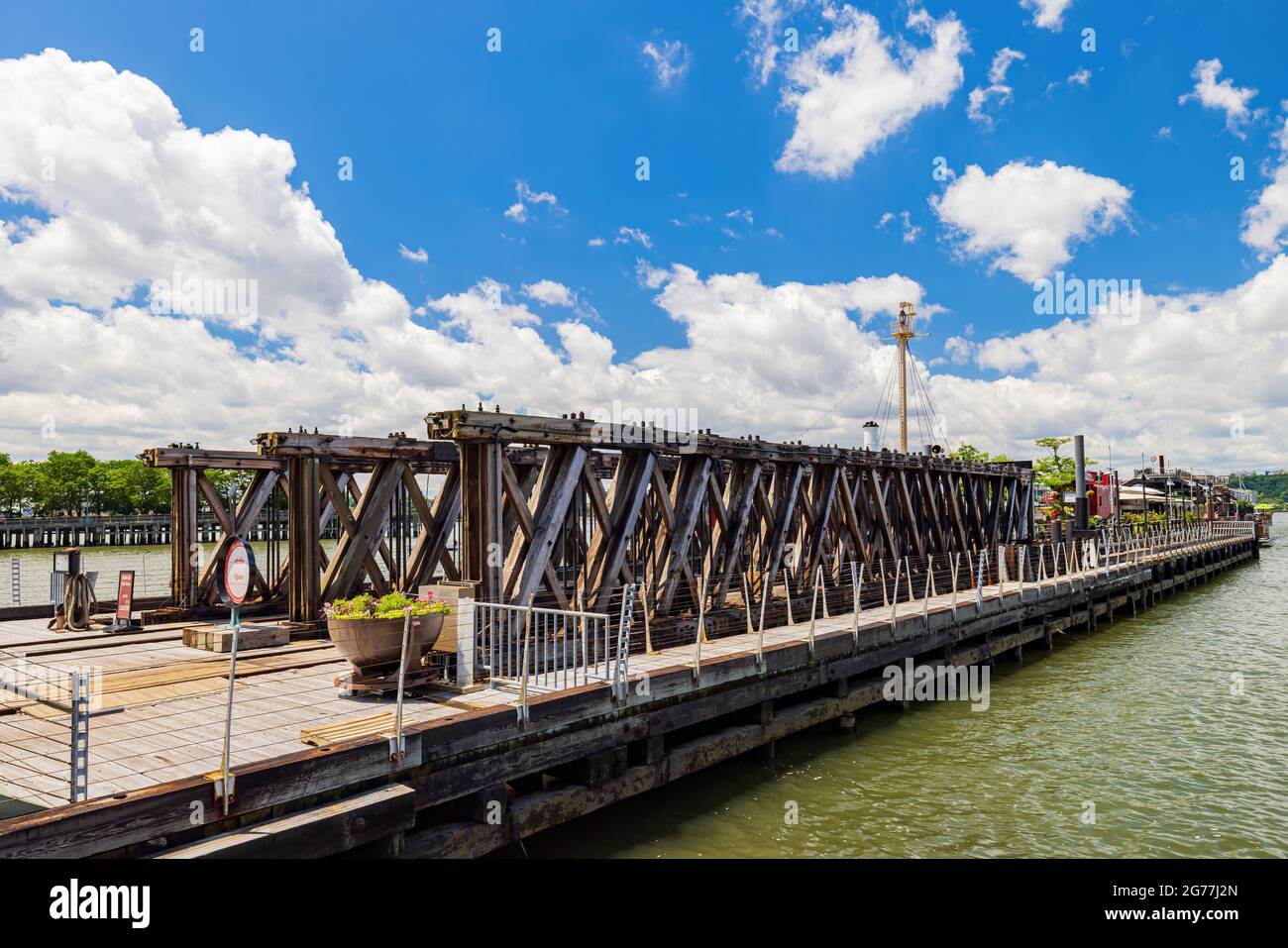 New York, JUL 4, 2021 Sunny view of the Pier 66 , Habitat Garden at