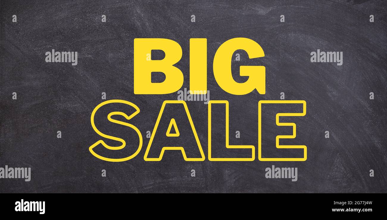 big sale sign on blackboard. Stock Photo