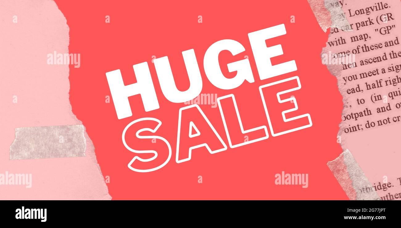 huge sale campaign board with red theme Stock Photo