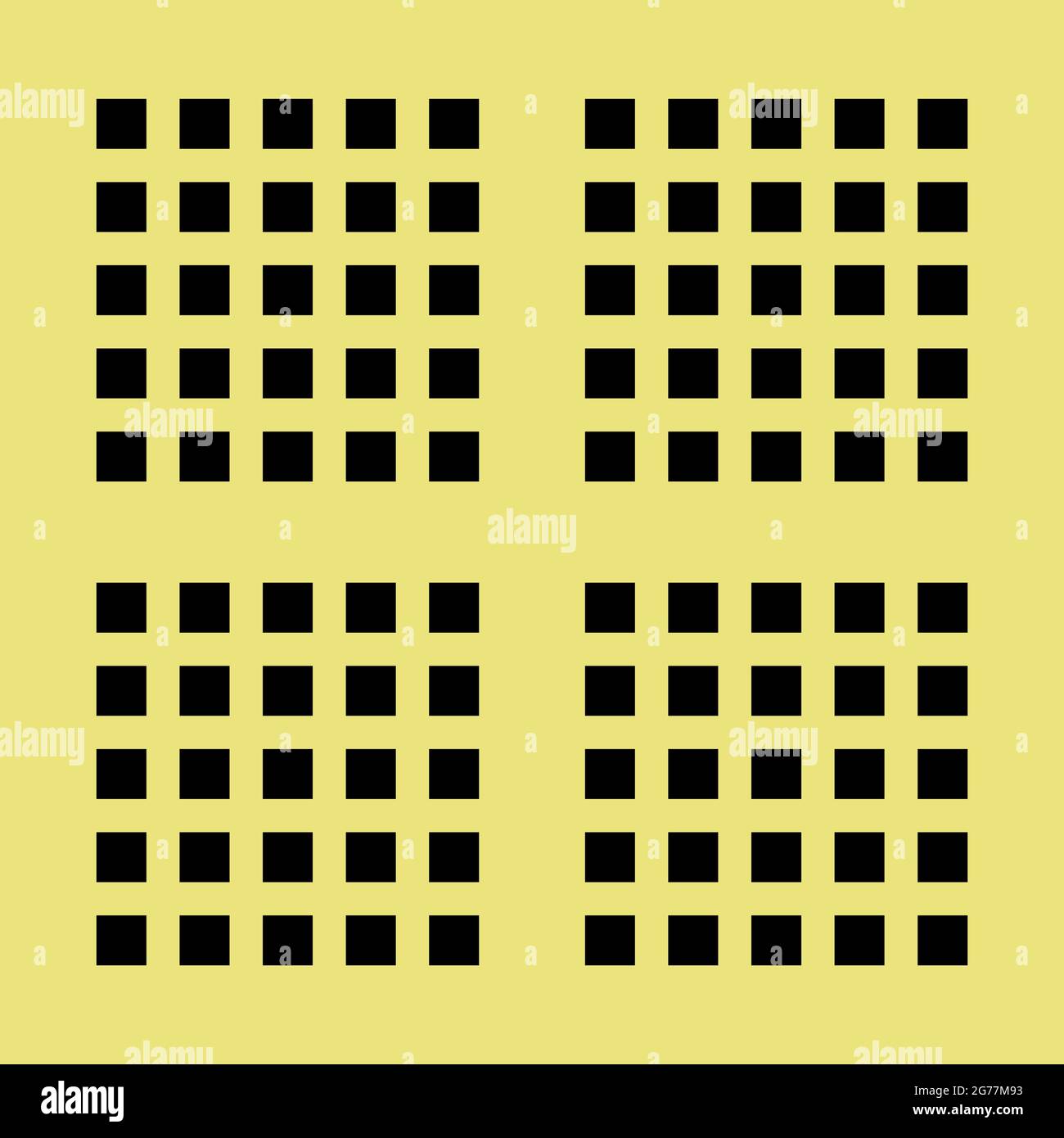 Peg board with square holes. Yellow peg board perforated texture