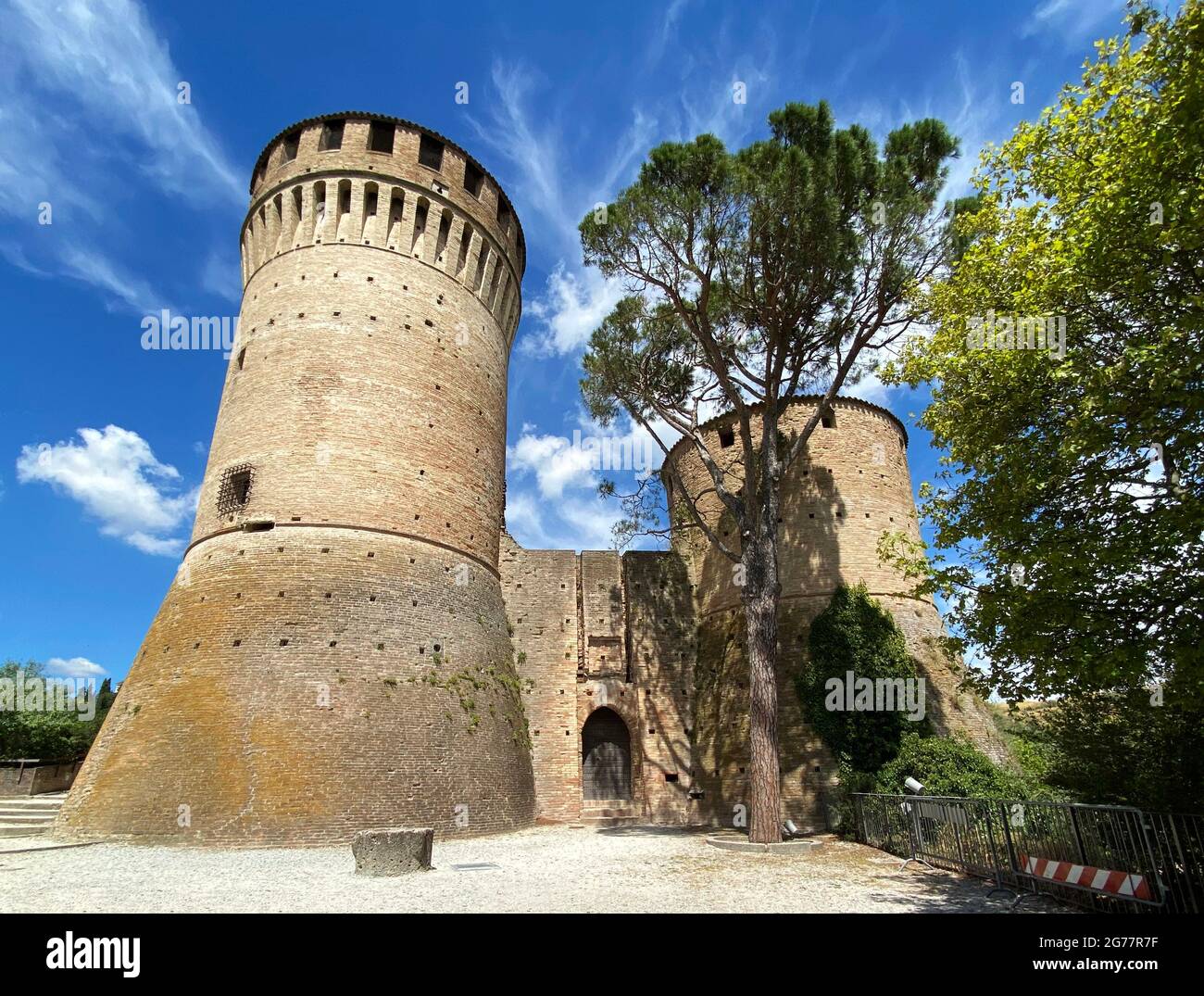 Main entrance of Rocca Manfrediana di Brisighella (Fortress of Brisighella). Ravenna, Italy Stock Photo