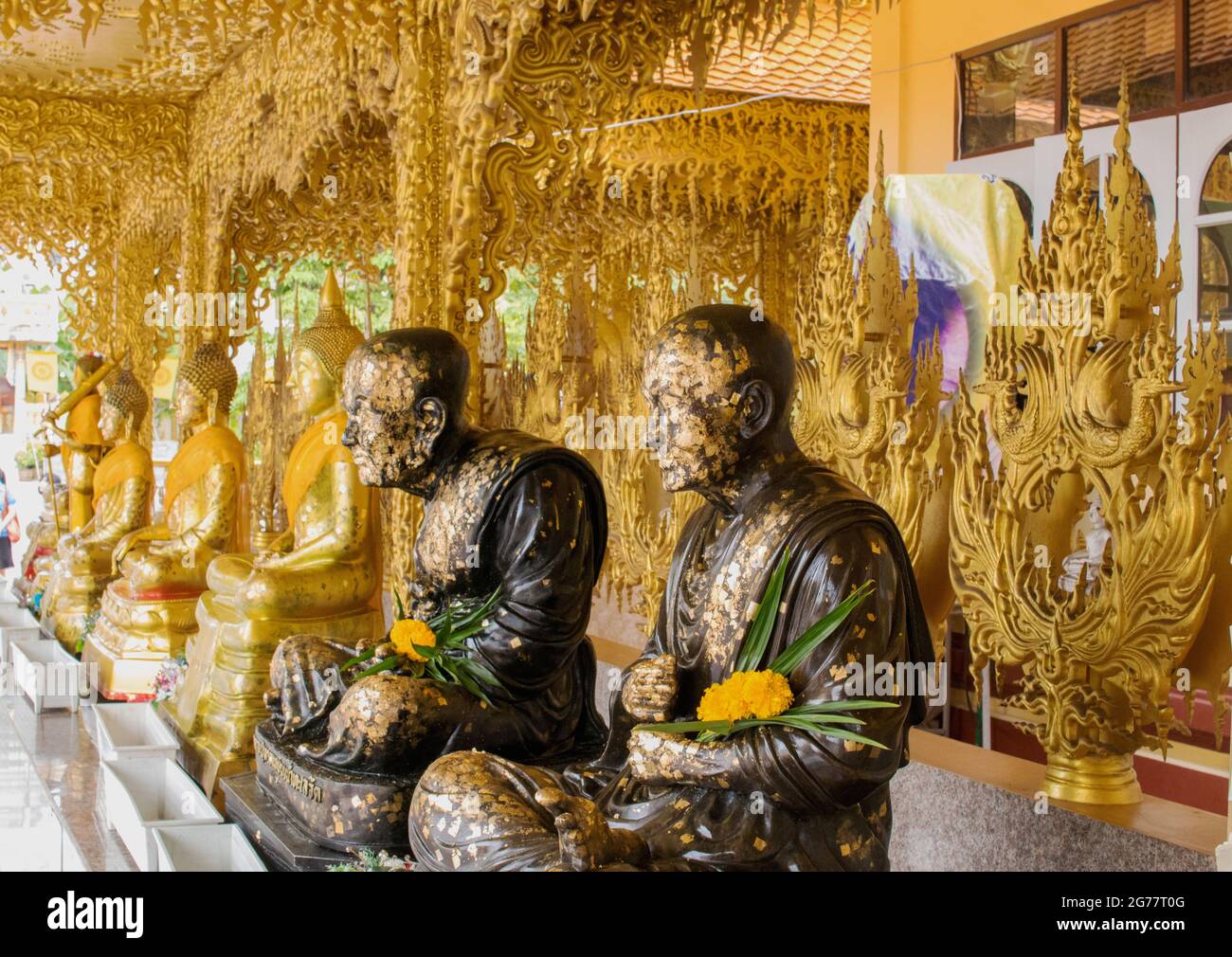 golden Buddha Statue in a Thai Temple Stock Photo - Alamy