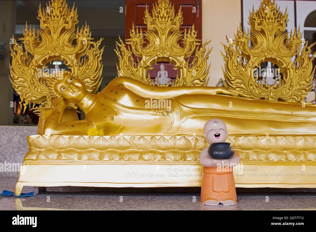 golden Buddha Statue in a Thai Temple Stock Photo - Alamy