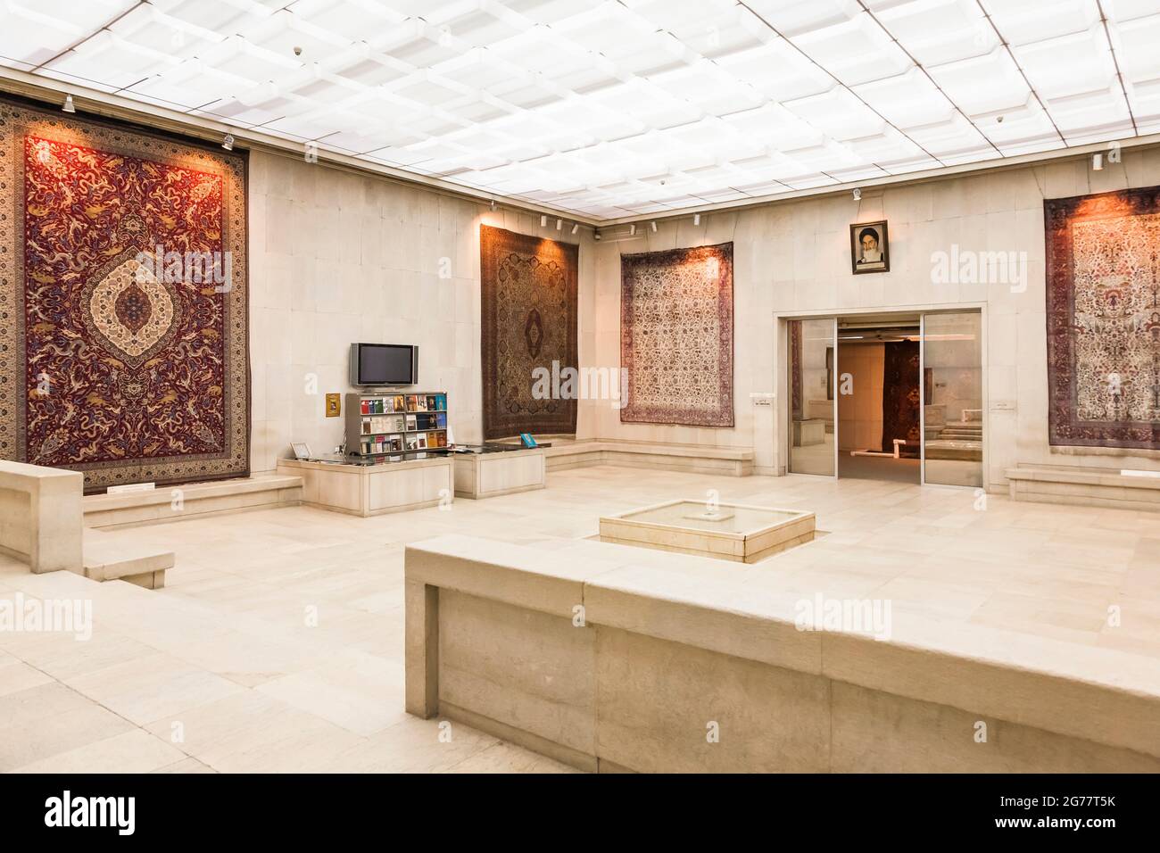 Interior of gallery, Carpet Museum of Iran, variety of Persian carpets