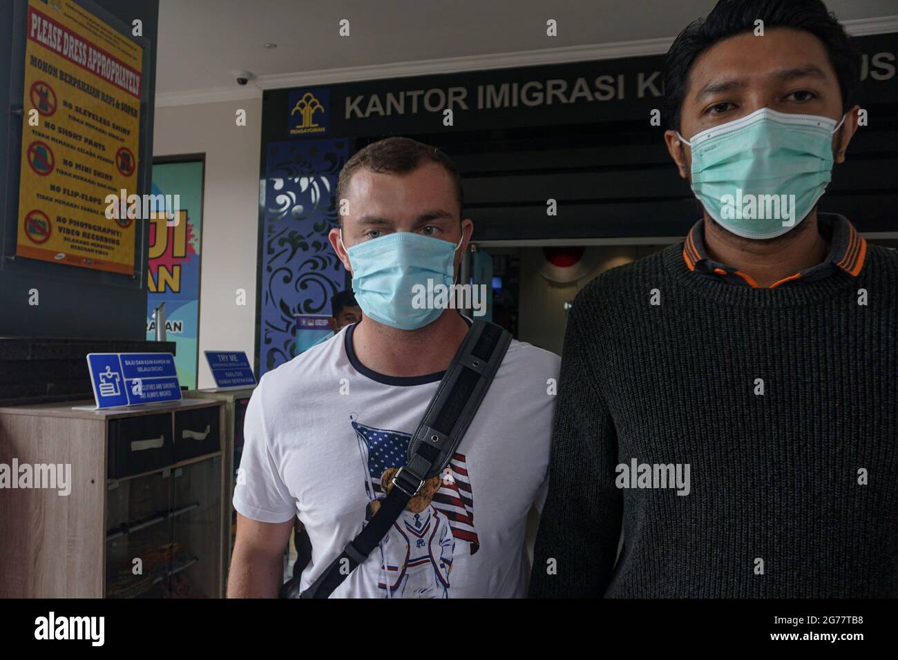 Badung Bali Indonesia 11th July 2021 Ireland Citizen Murray Ross L Deported From Bali The Ngurah Rai Bali Immigration Office To Deport Foreigners Who Breaking The Rules Of Java And Bali Emergency