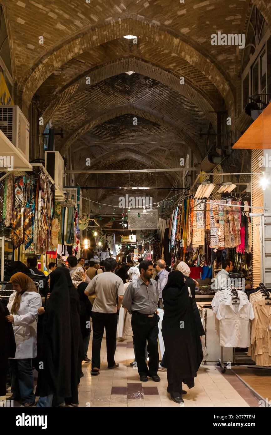 Tehran bazaar, historical trading center with arched passageway as labyrinth, Tehran, Iran, Persia, Western Asia, Asia Stock Photo