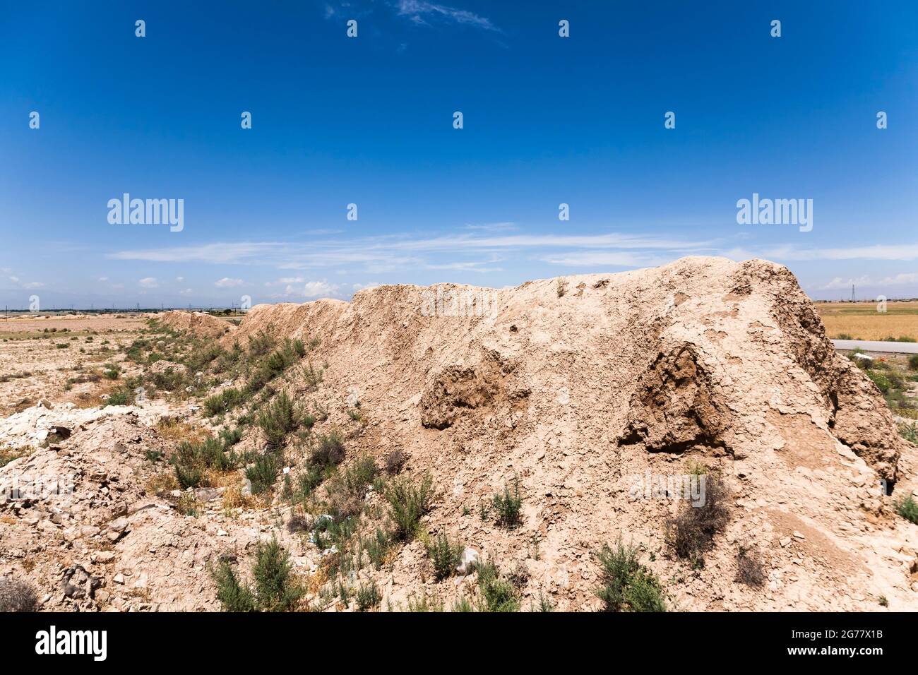 Remains of Tus Citadel(Kohandezh Tous Castle), Tus(Tous), suburb of Mashhad, Razavi Khorasan Province, Iran, Persia, Western Asia, Asia Stock Photo