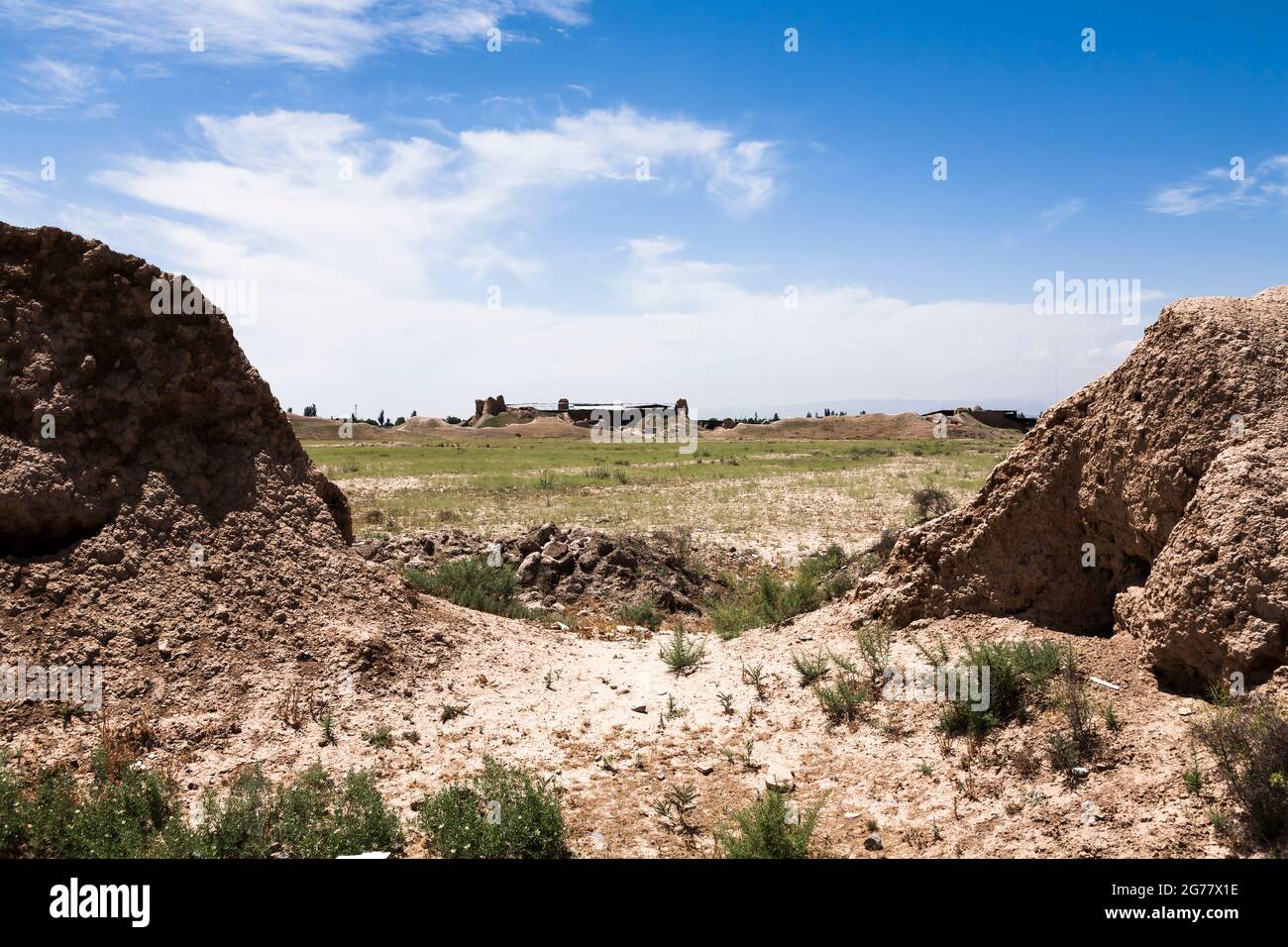 Remains of Tus Citadel(Kohandezh Tous Castle), Tus(Tous), suburb of Mashhad, Razavi Khorasan Province, Iran, Persia, Western Asia, Asia Stock Photo